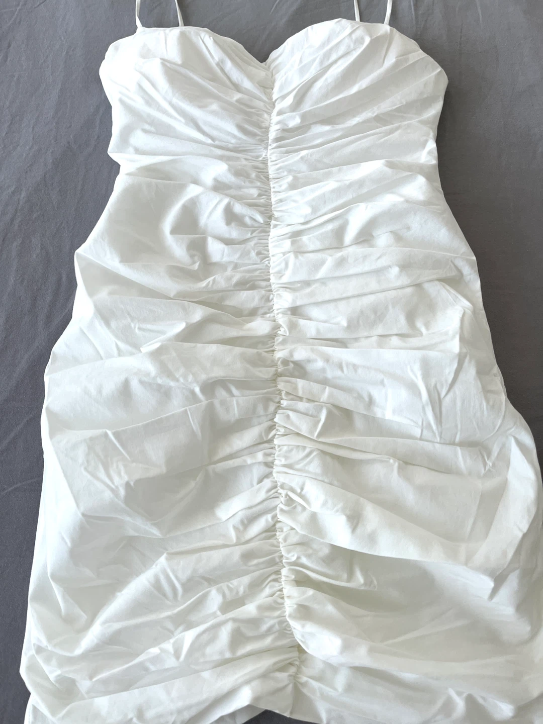 Aritzia Babaton White Ruched Mini Dress – Size 0 - photo 3