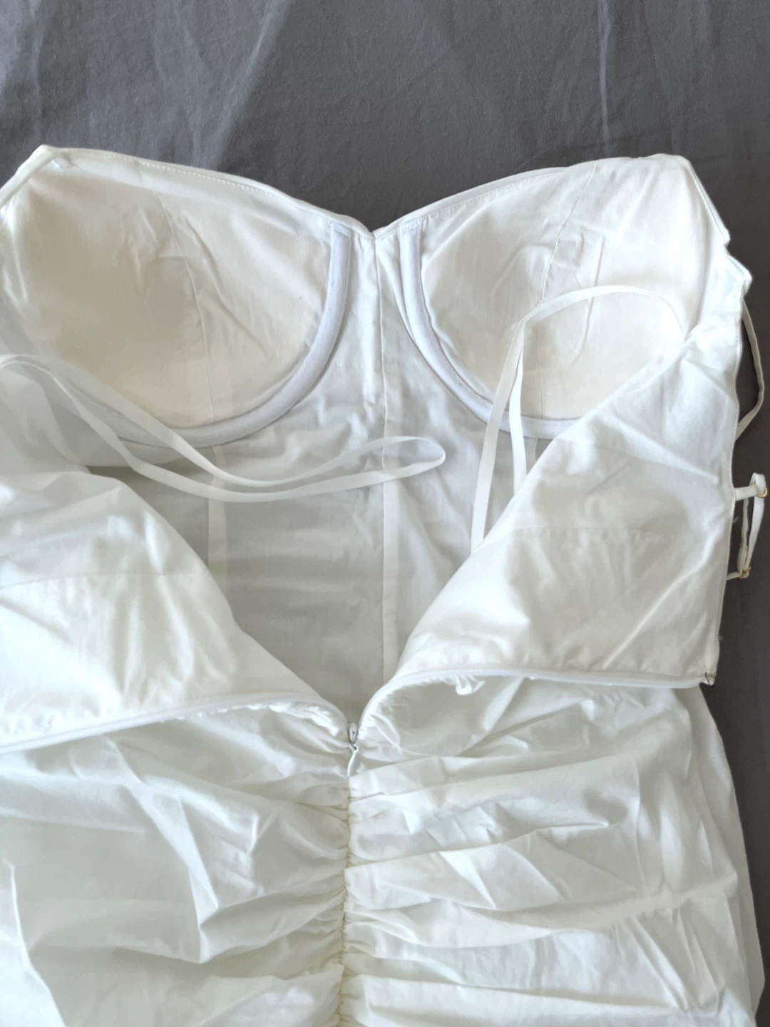 Aritzia Babaton White Ruched Mini Dress – Size 0 - photo 5