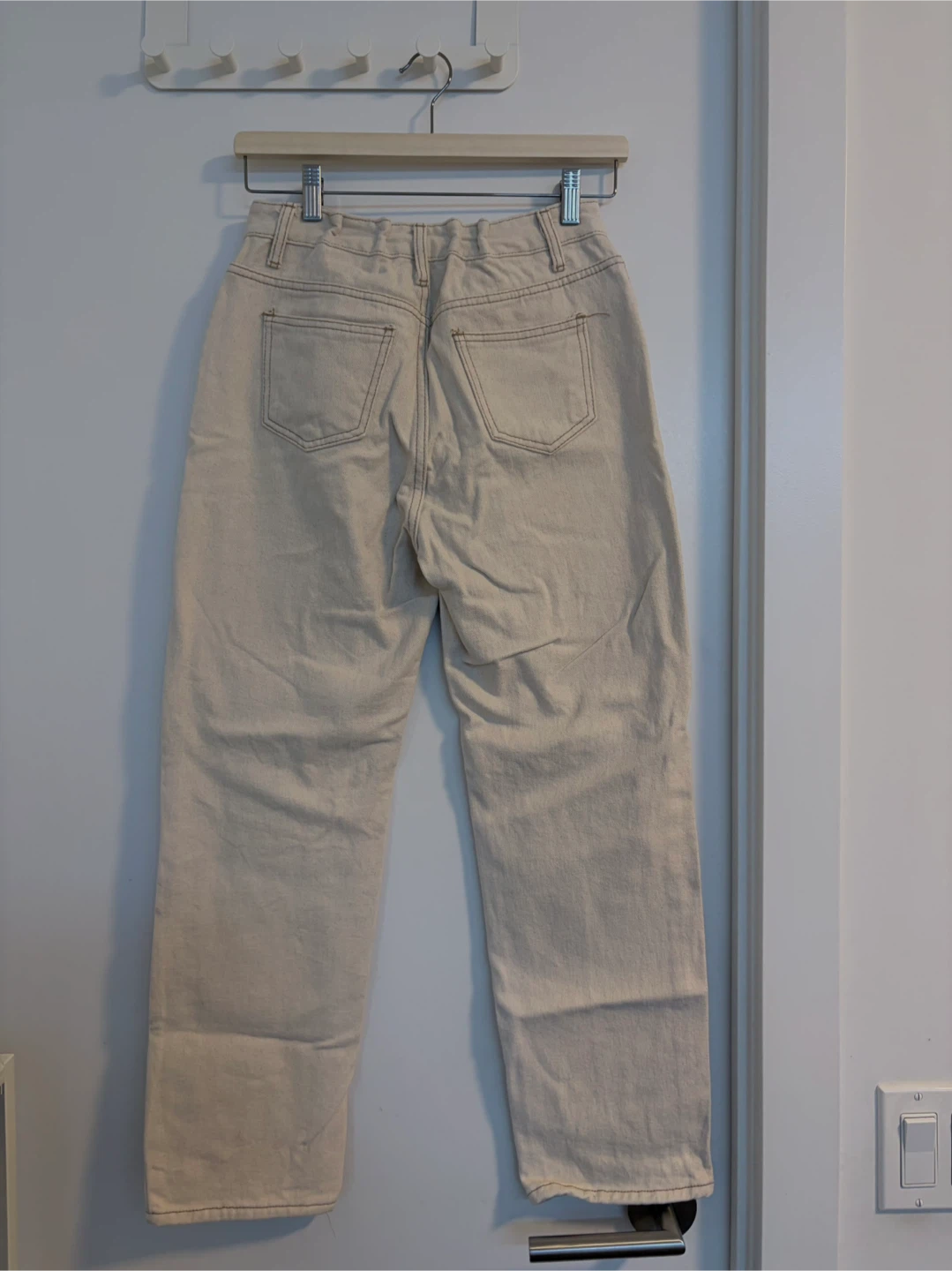 Cream Coloured Denim Jeans - Size 4 - photo 2