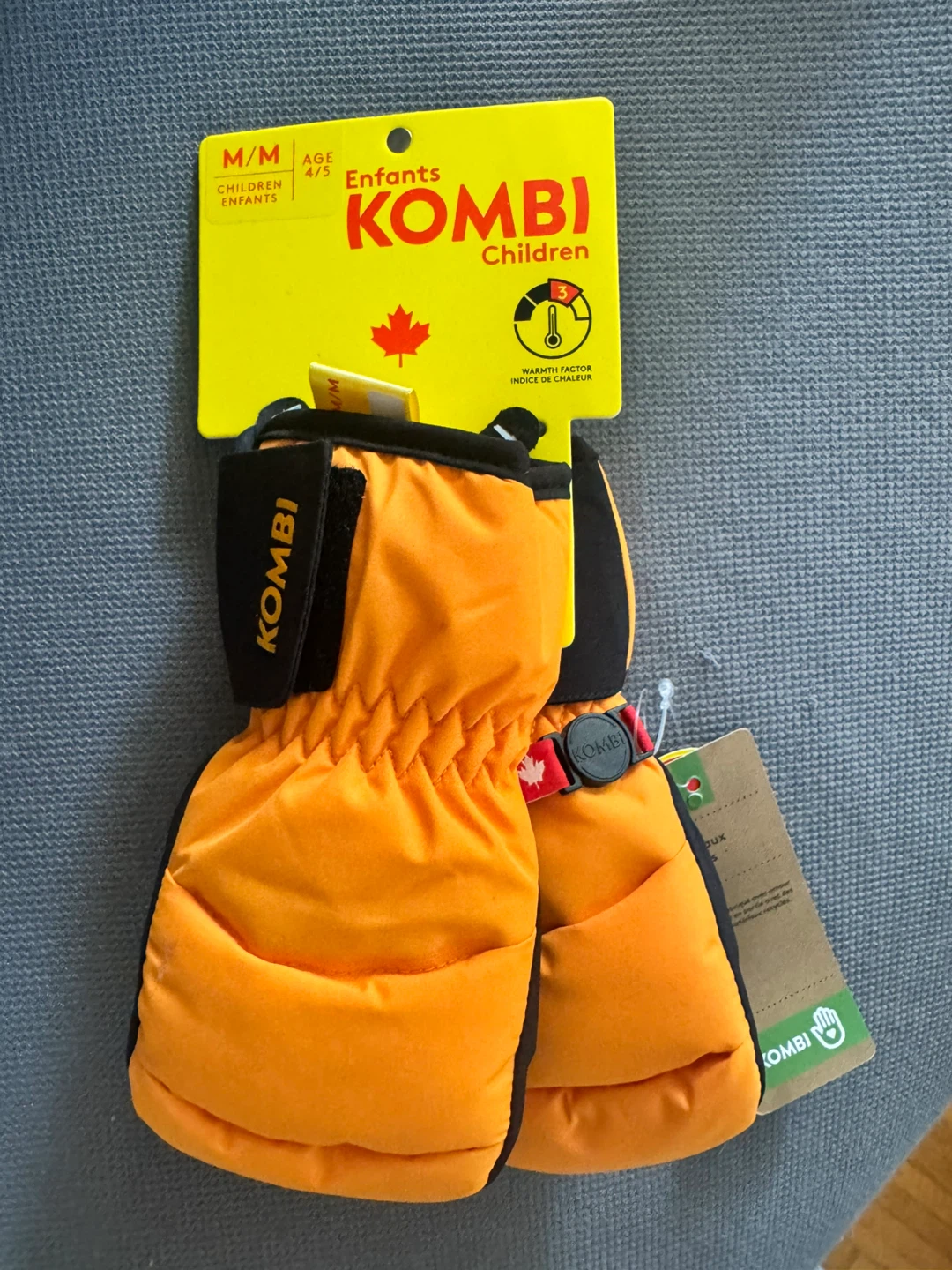 Kombi Children Mitts - Bright Marigold