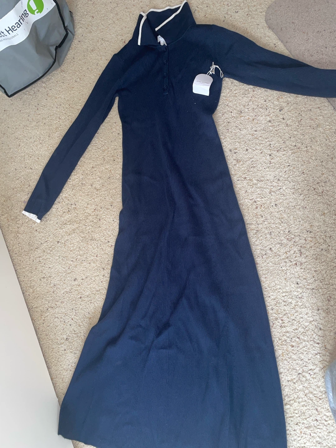 Song of Style Navy Ribbed Knit Dress