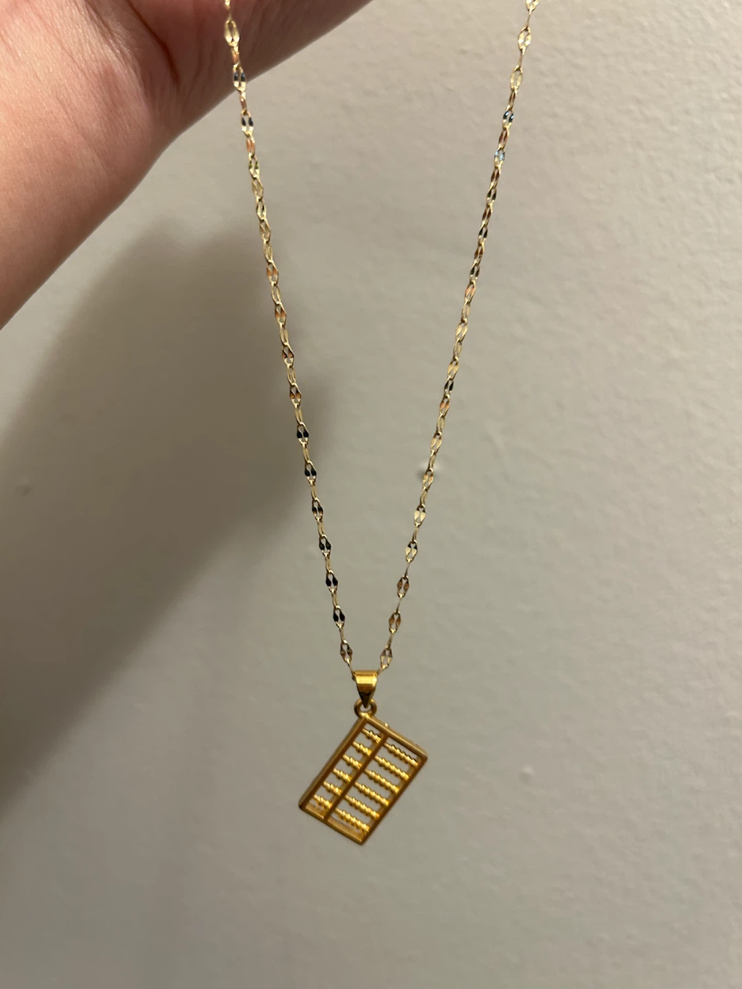 Brand New Gold Abacus Pendant Necklace