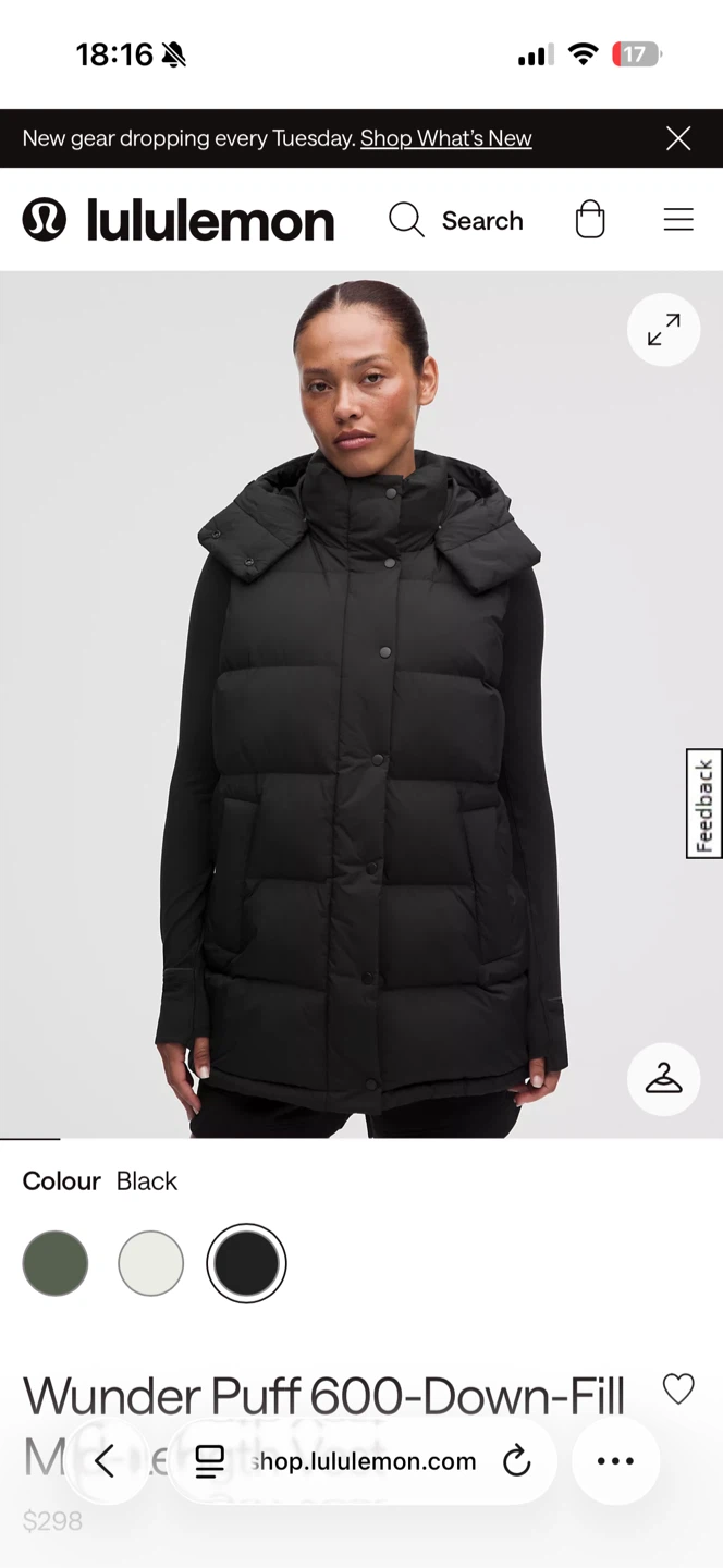 Lululemon Wunder Puff Mid-Length Vest
