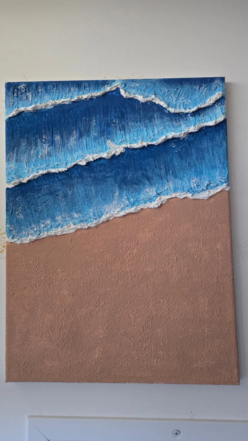 Textured Ocean and Beach Wall Art