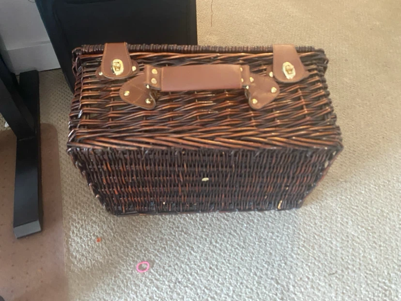 Wicker Picnic Basket with Cutlery Set - photo 5