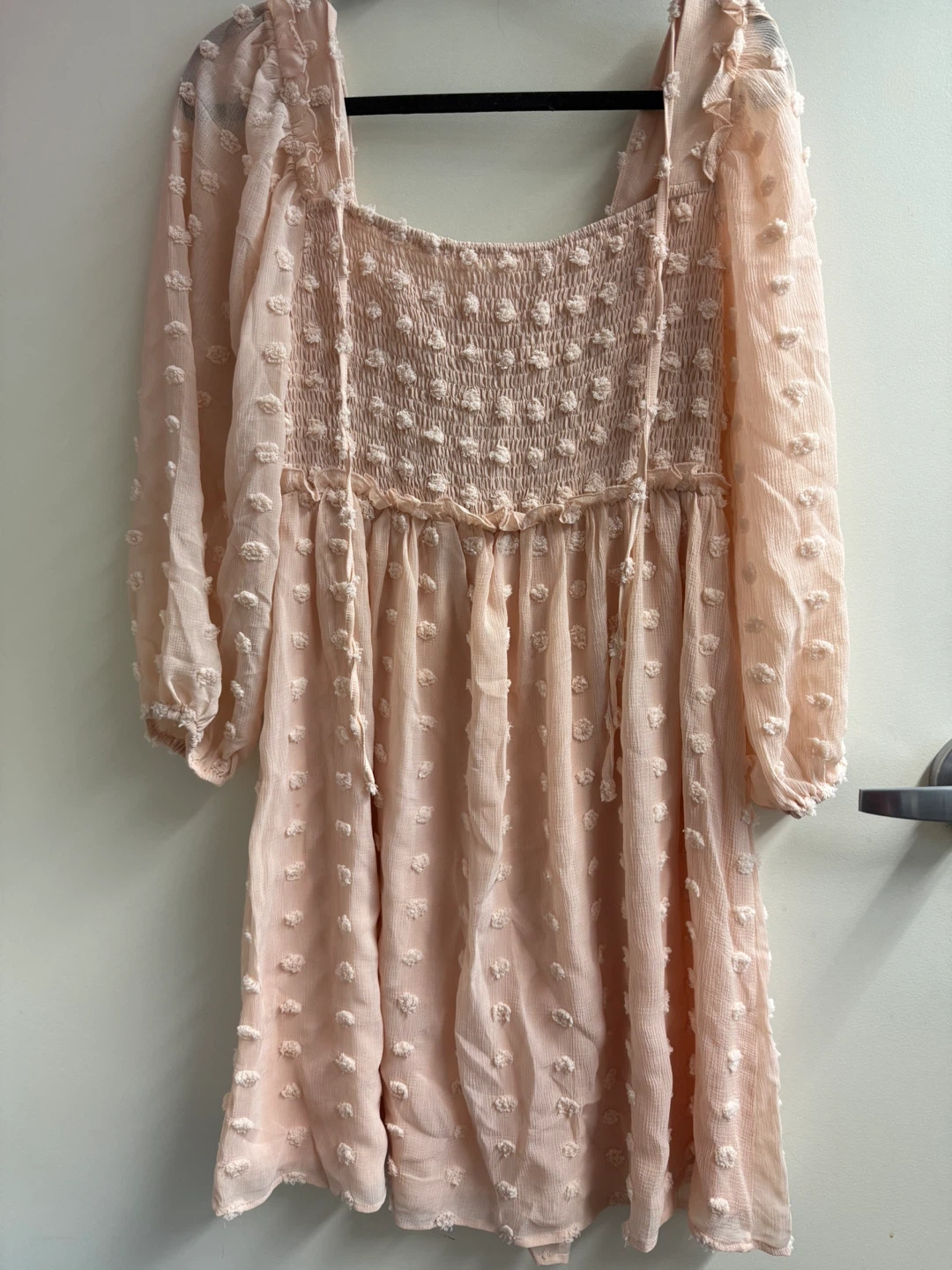 Pink Swiss Dot Dress