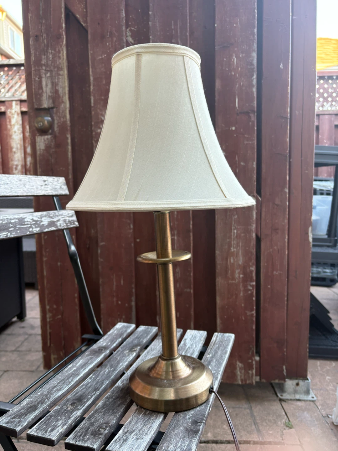 Classic Table Lamp with Cream Shade