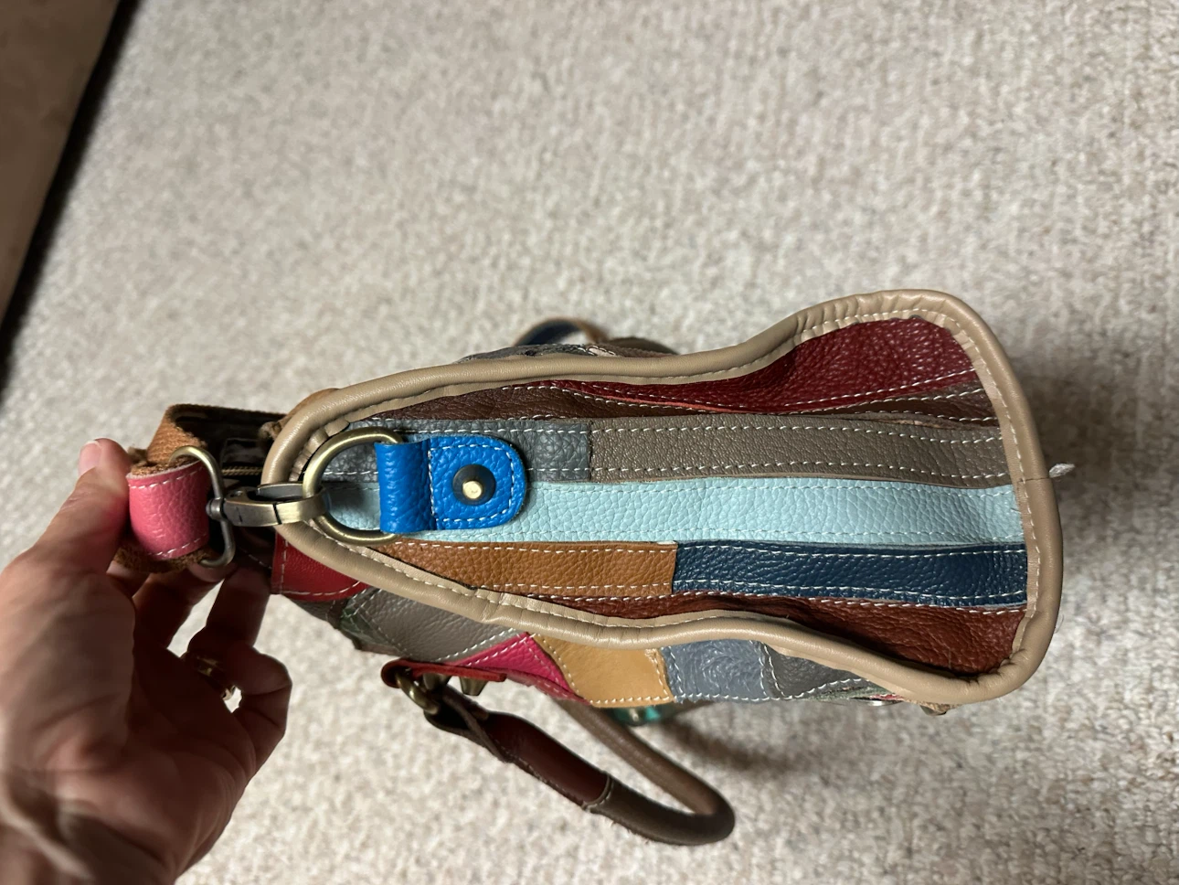 Multicoloured Patchwork Leather Handbag - photo 3