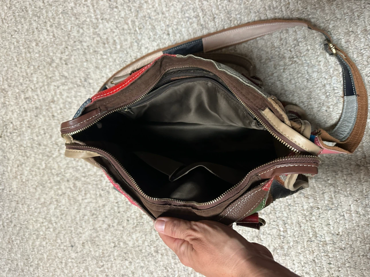 Multicoloured Patchwork Leather Handbag - photo 4