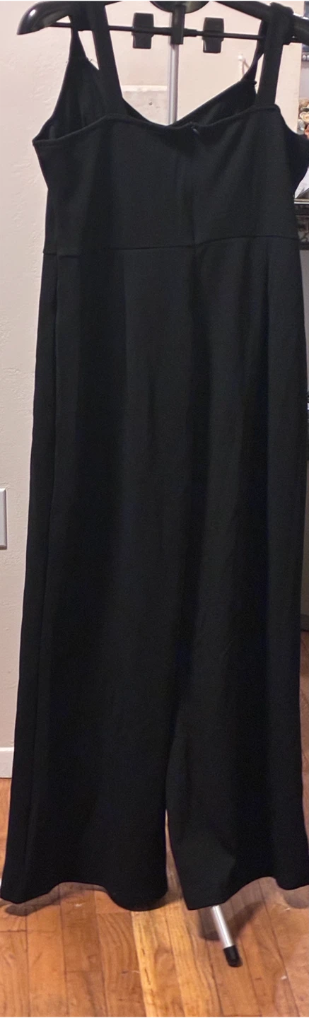 Black Jumpsuit with Rhinestone Fringe Details - photo 2