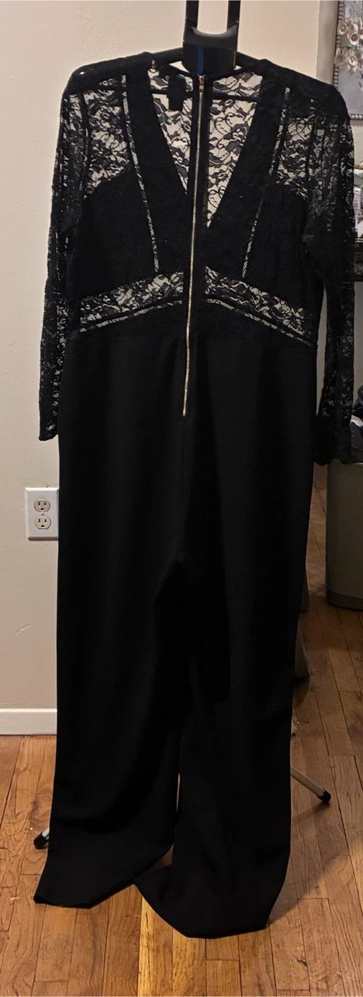 Black Lace Long Sleeve Jumpsuit - photo 2