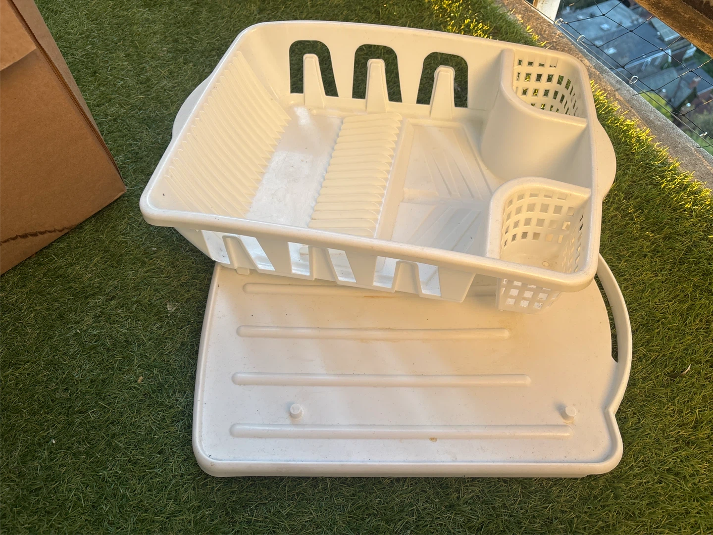White Plastic Dish Drying Rack - photo 2