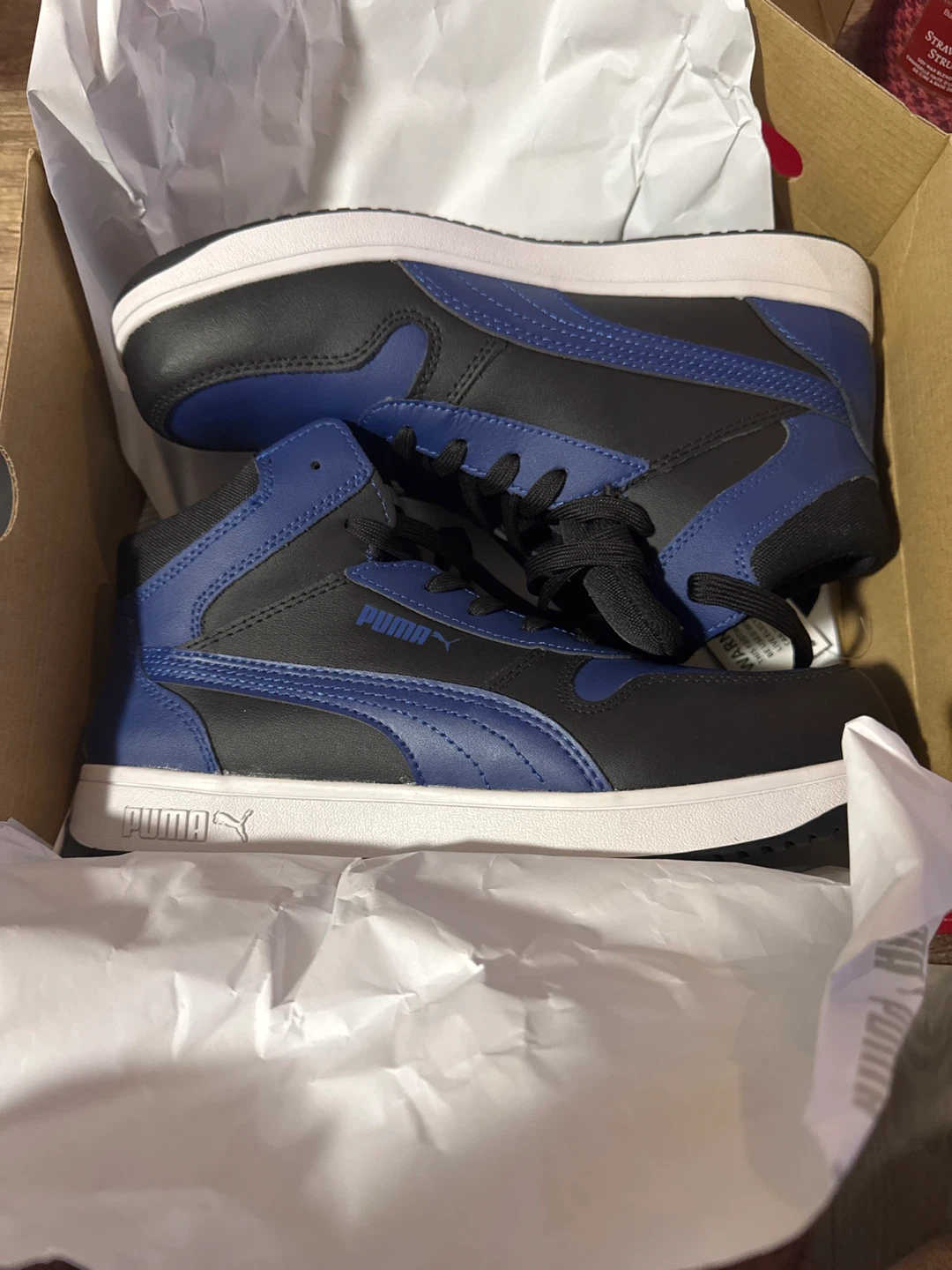 Puma Frontcourt Blue/Black Mid Safety Shoes - Size 9.5