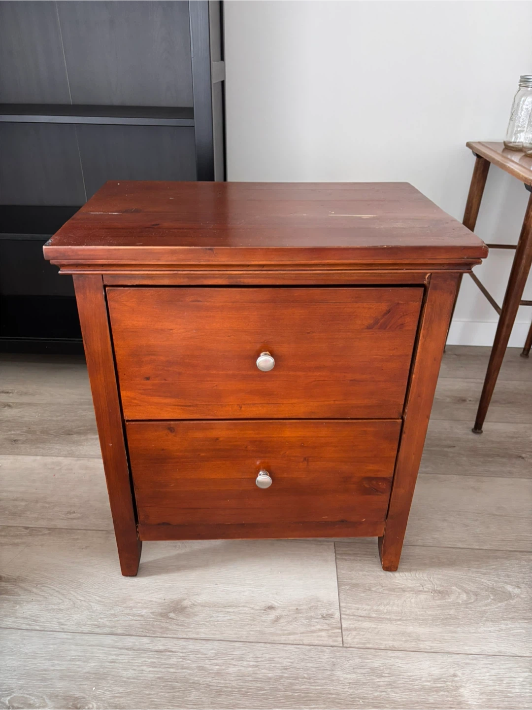 Two-Drawer Wooden Nightstand