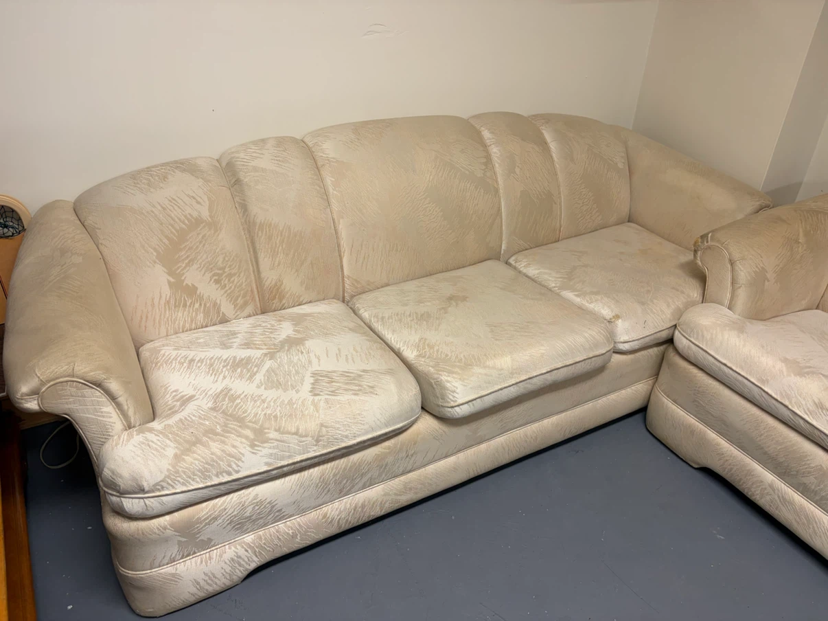 Cream patterned sofa set - photo 2
