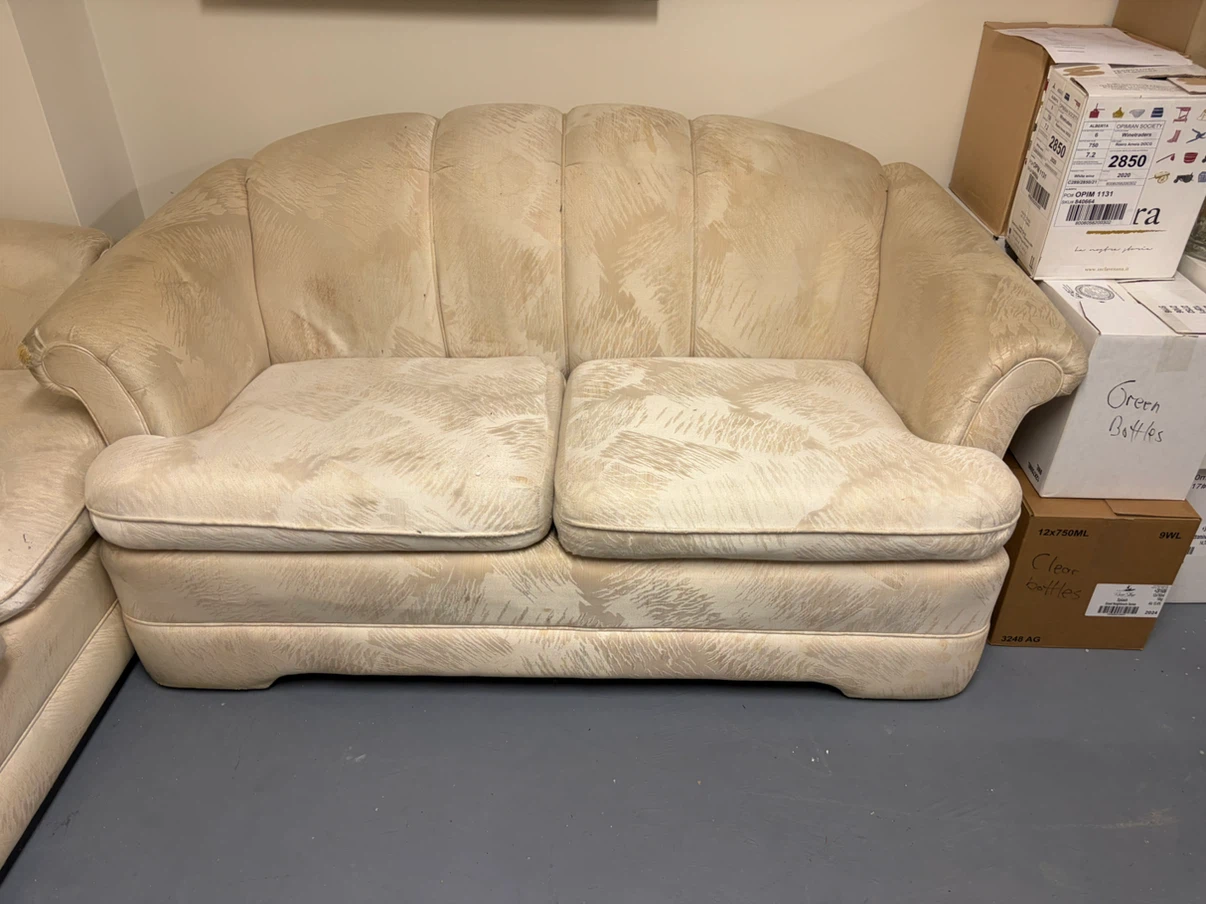 Cream patterned sofa set - photo 3