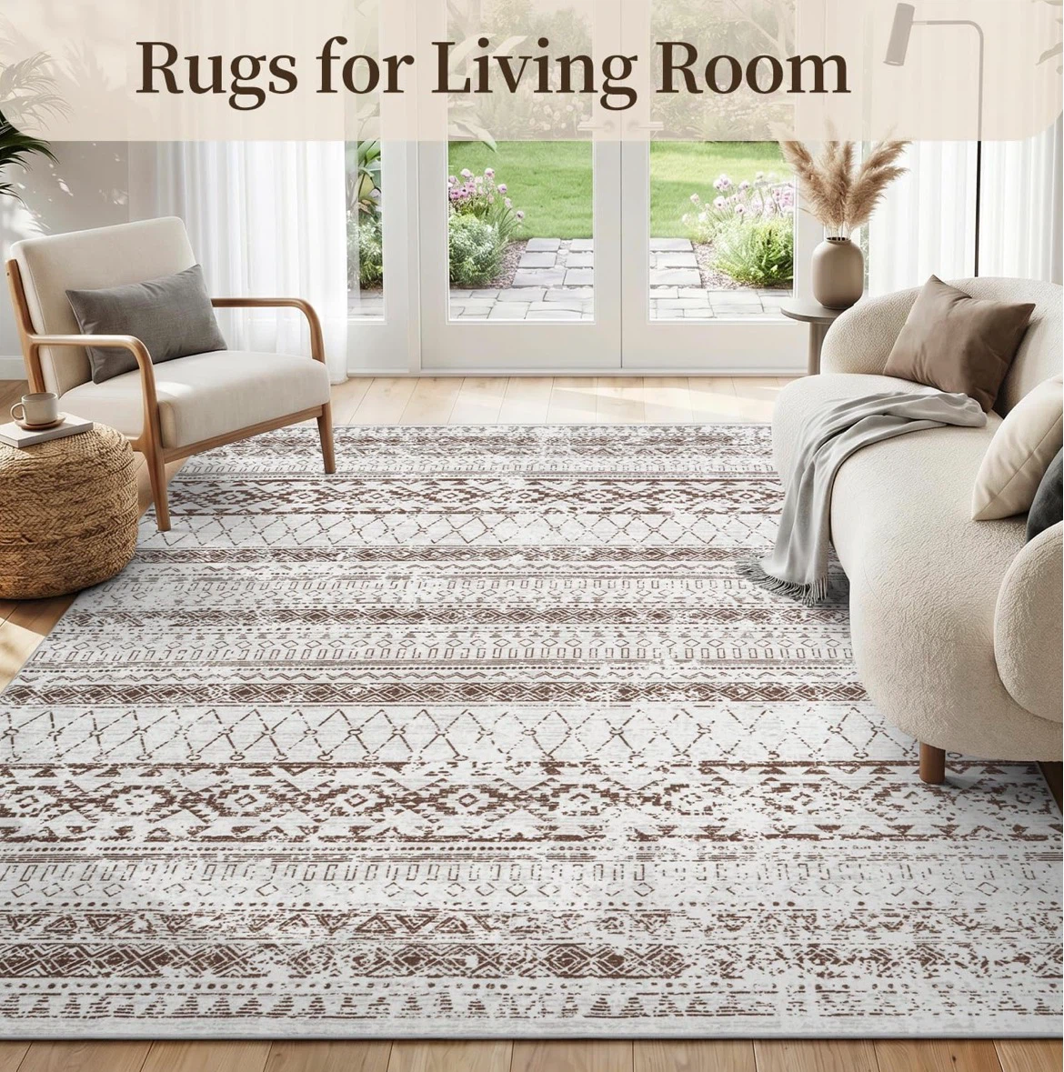 Machine Washable Taupe Area Rug 8x10 ft - photo 3