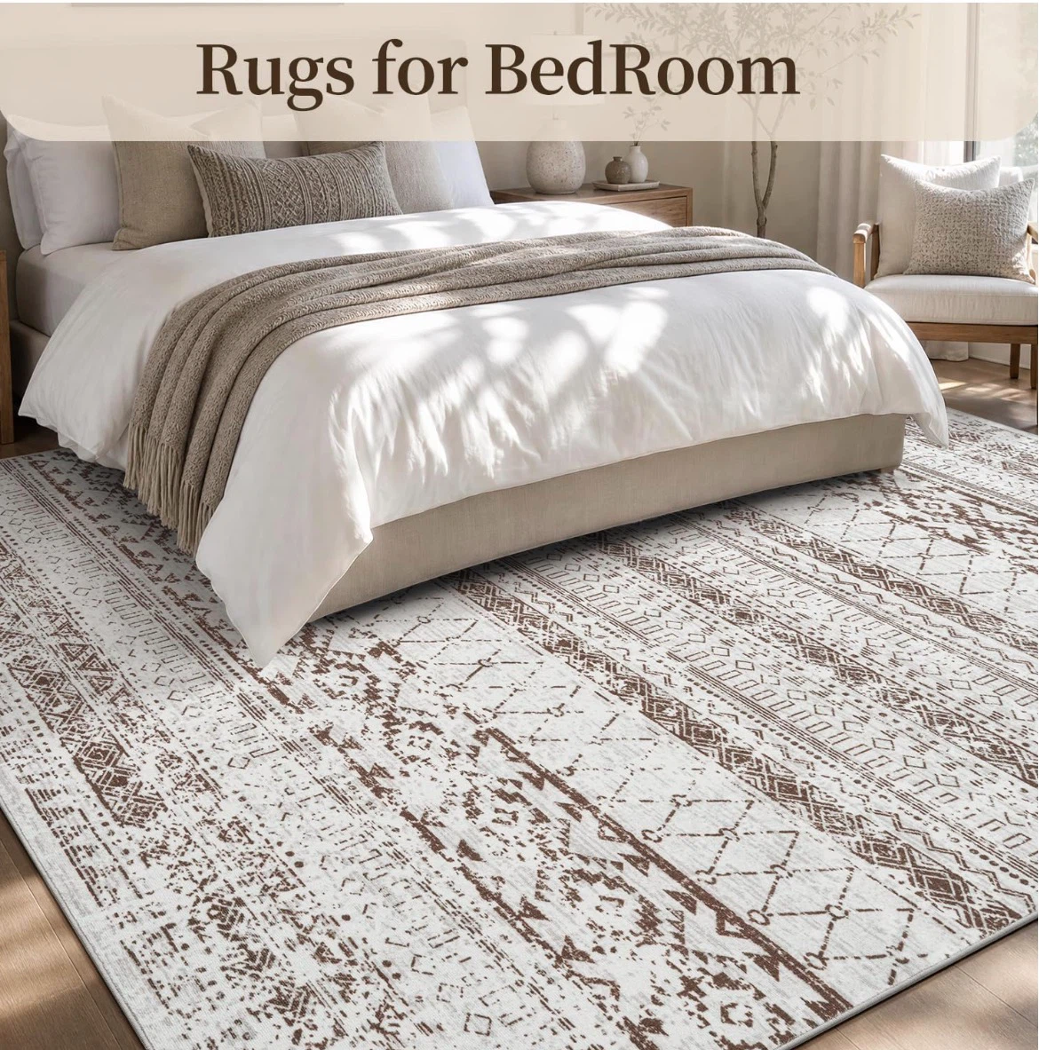 Machine Washable Taupe Area Rug 8x10 ft - photo 4