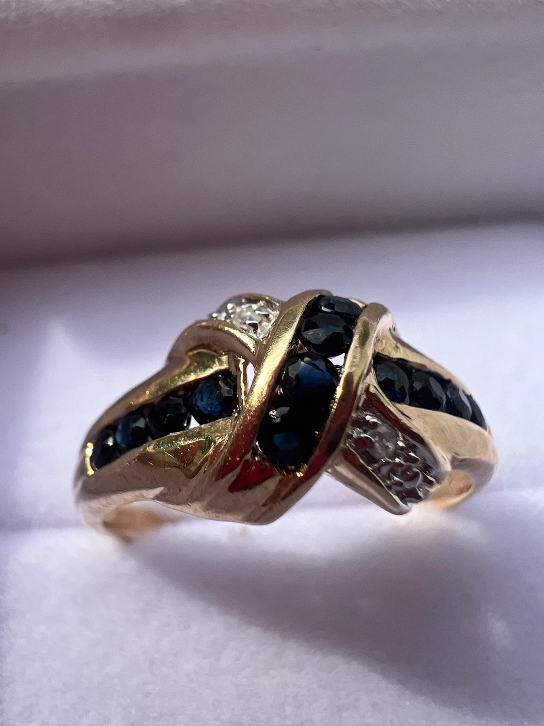 10k Gold Sapphire and Diamond Ring - photo 3