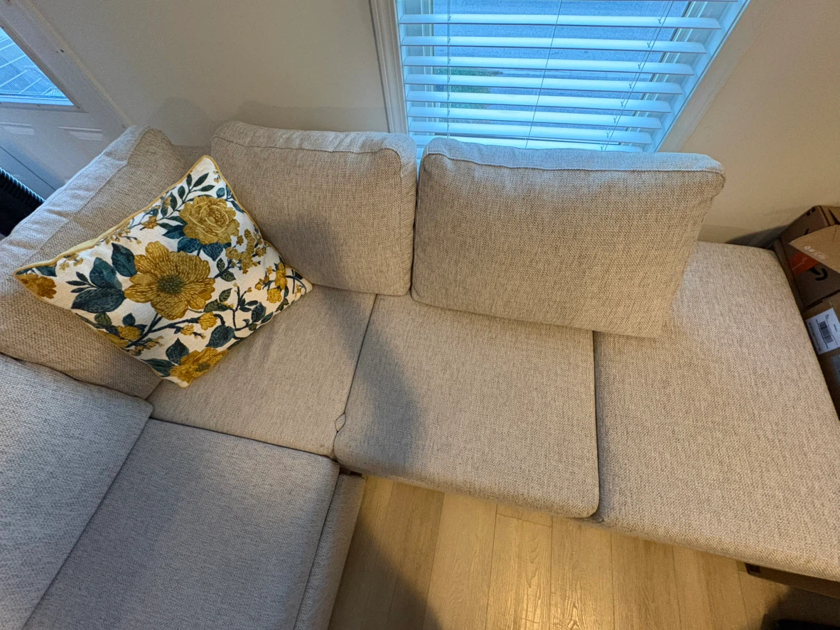 Light beige Sectional Sofa Bed with Storage - photo 3