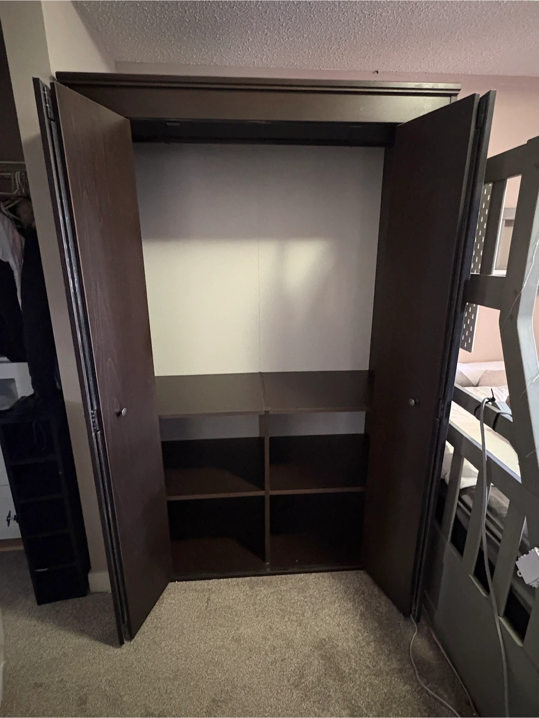 Dark Brown Wardrobe Armoire - photo 2