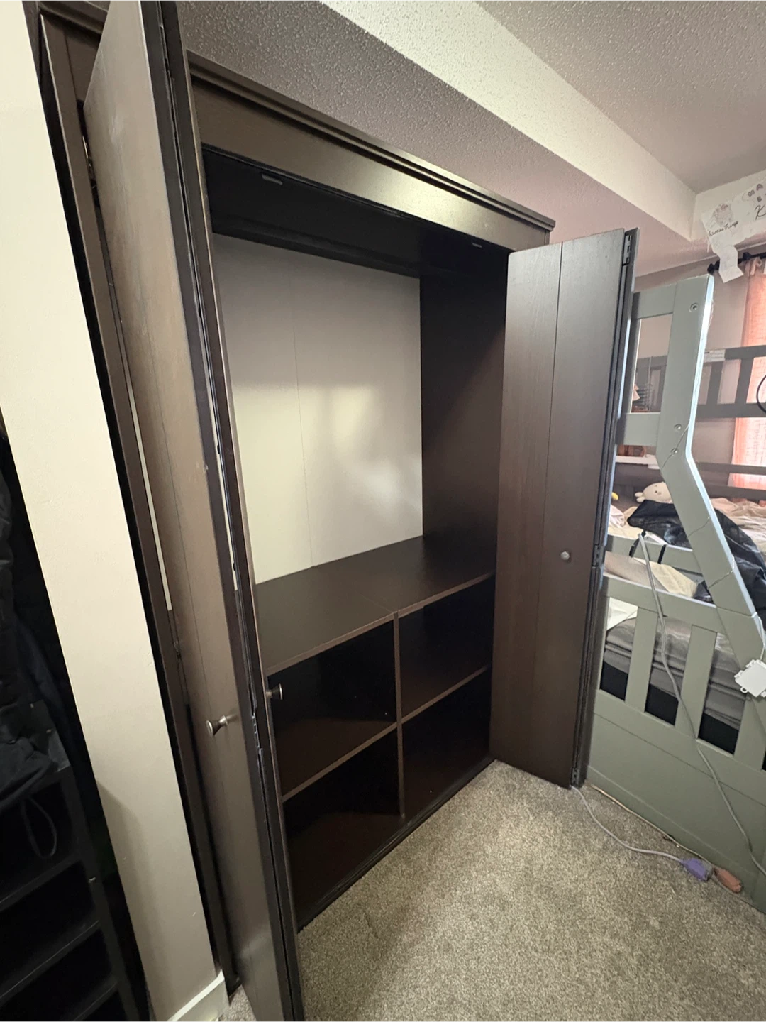 Dark Brown Wardrobe Armoire - photo 3