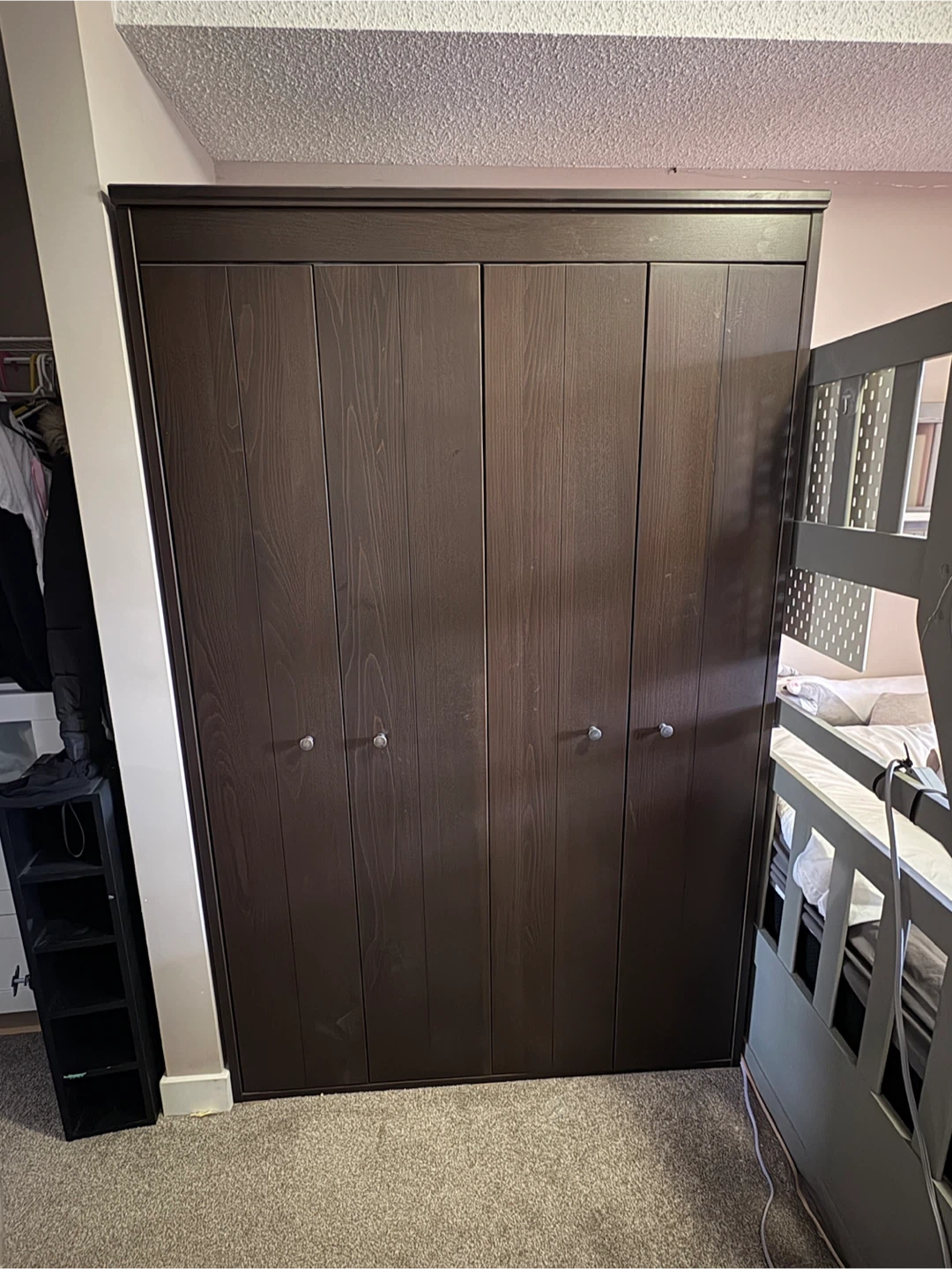 Dark Brown Wardrobe Armoire - photo 4