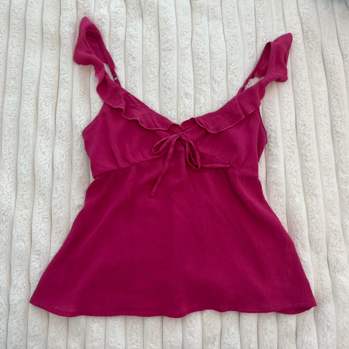Hollister Pink Ruffled Tank Top