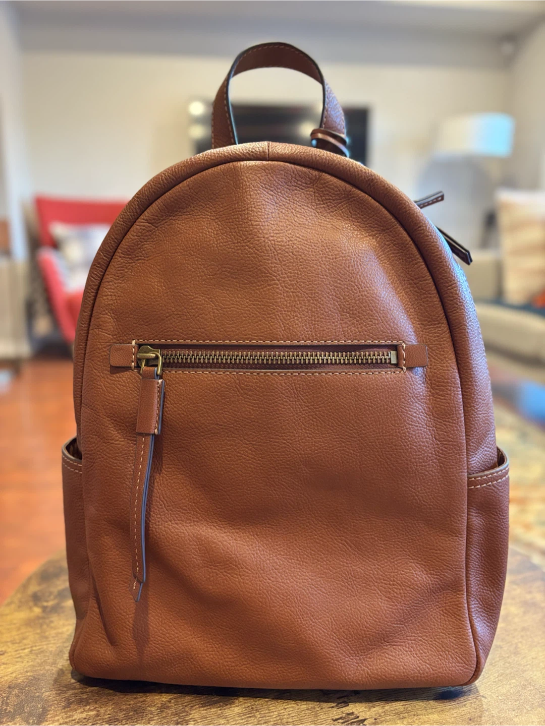 Fossil Brown Leather Backpack