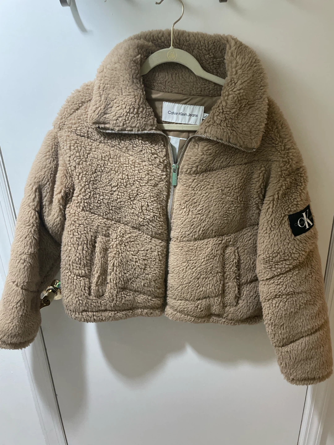 Calvin Klein Jeans Tan Sherpa Jacket
