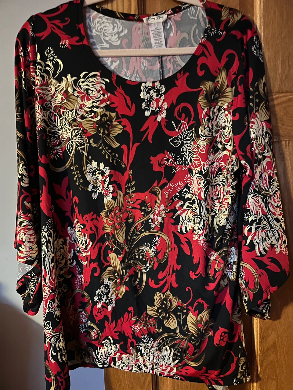 Brittany Black Floral Print Top