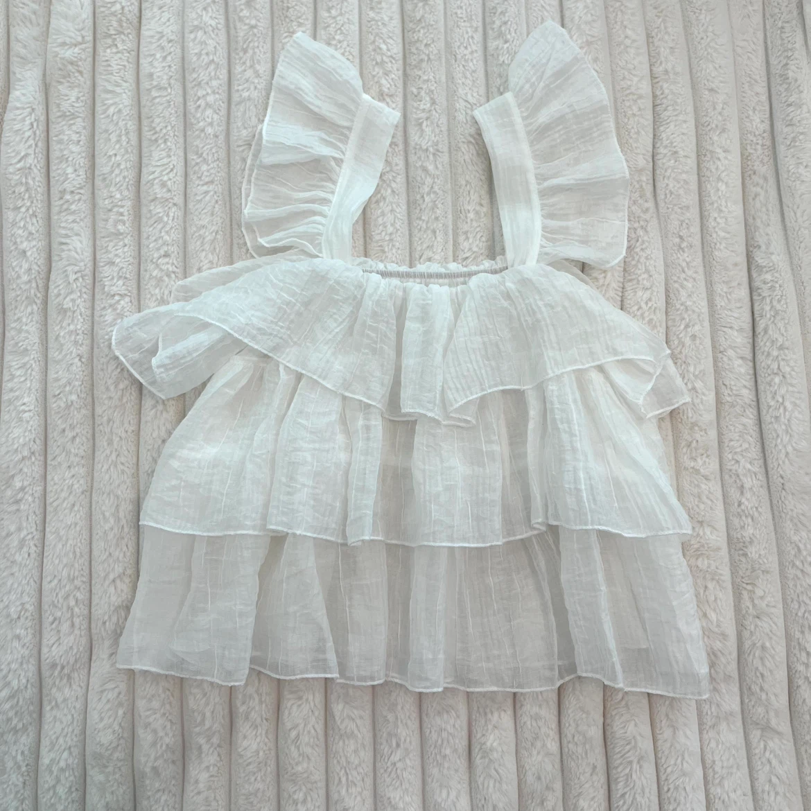 White Ruffled Sleeveless Top - photo 2