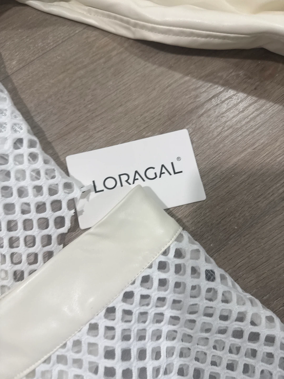 LORAGAL White Faux Leather and Mesh Outfit Set - photo 2