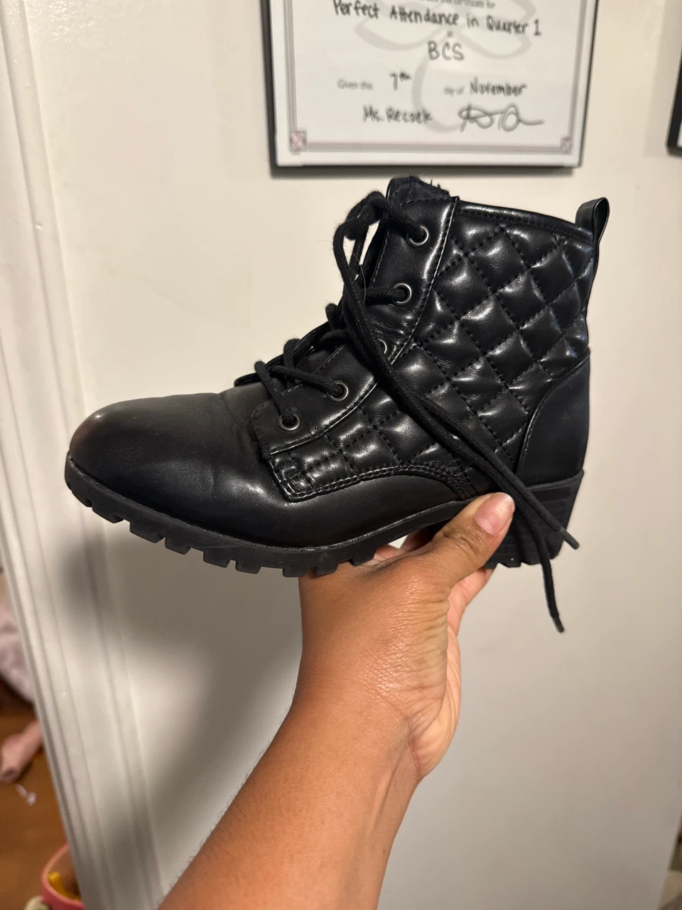 Black Quilted Ankle Boots - photo 2
