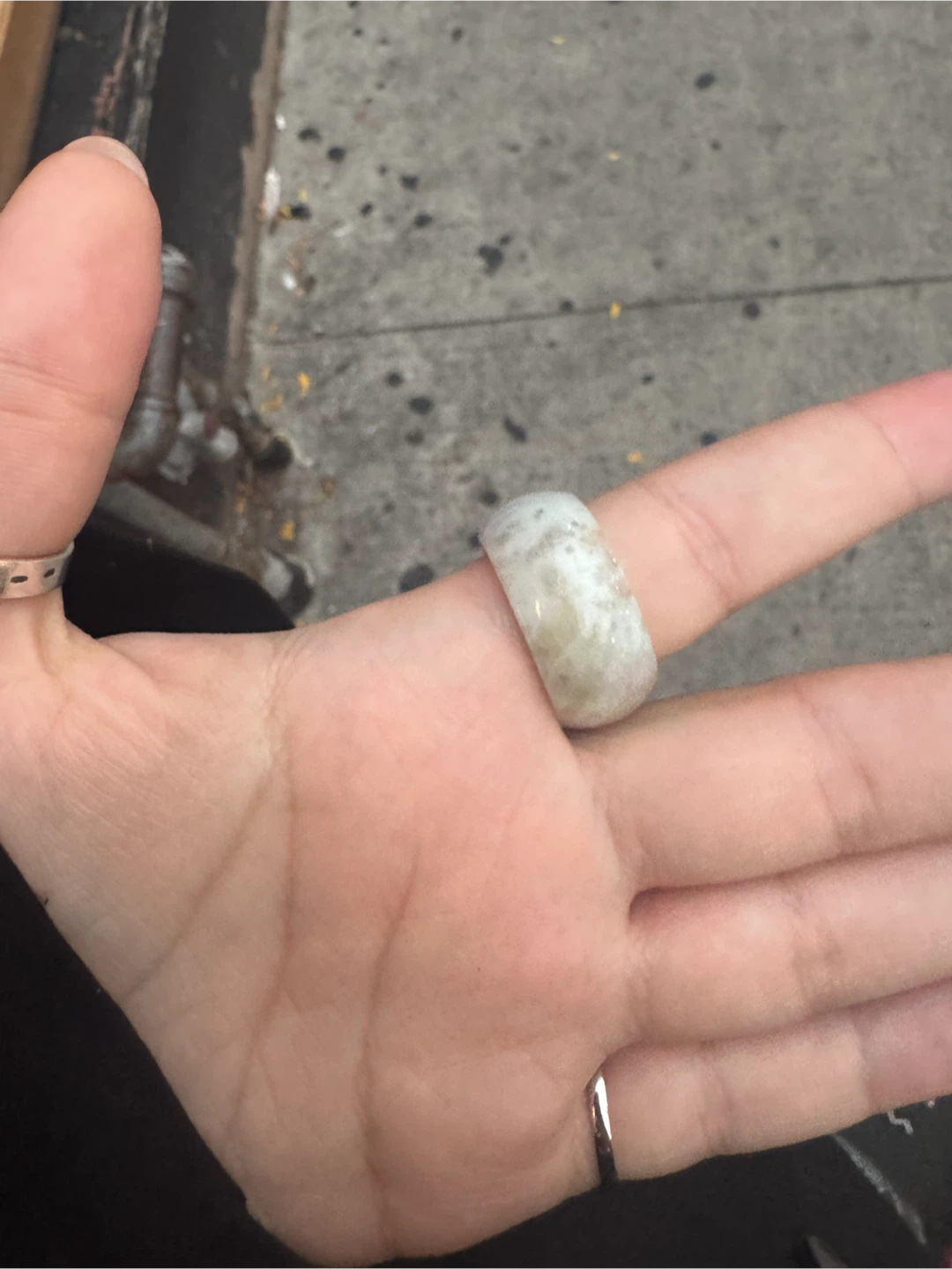 Large Hand-Carved Jade Ring — Statement Piece