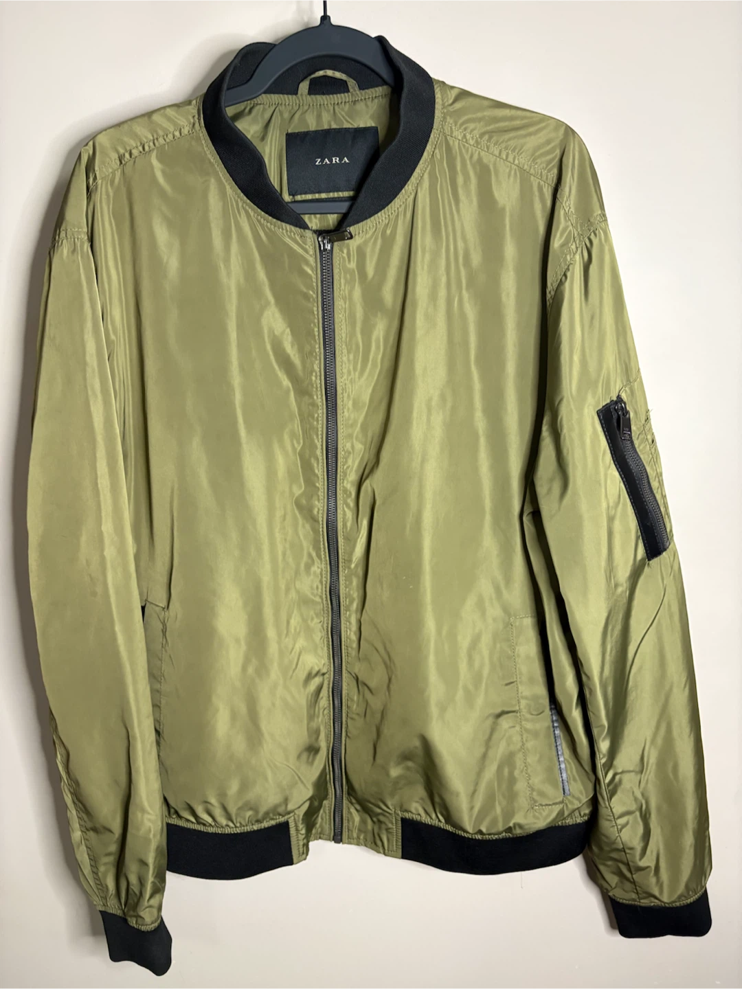 ZARA Olive Green Bomber Jacket - photo 2