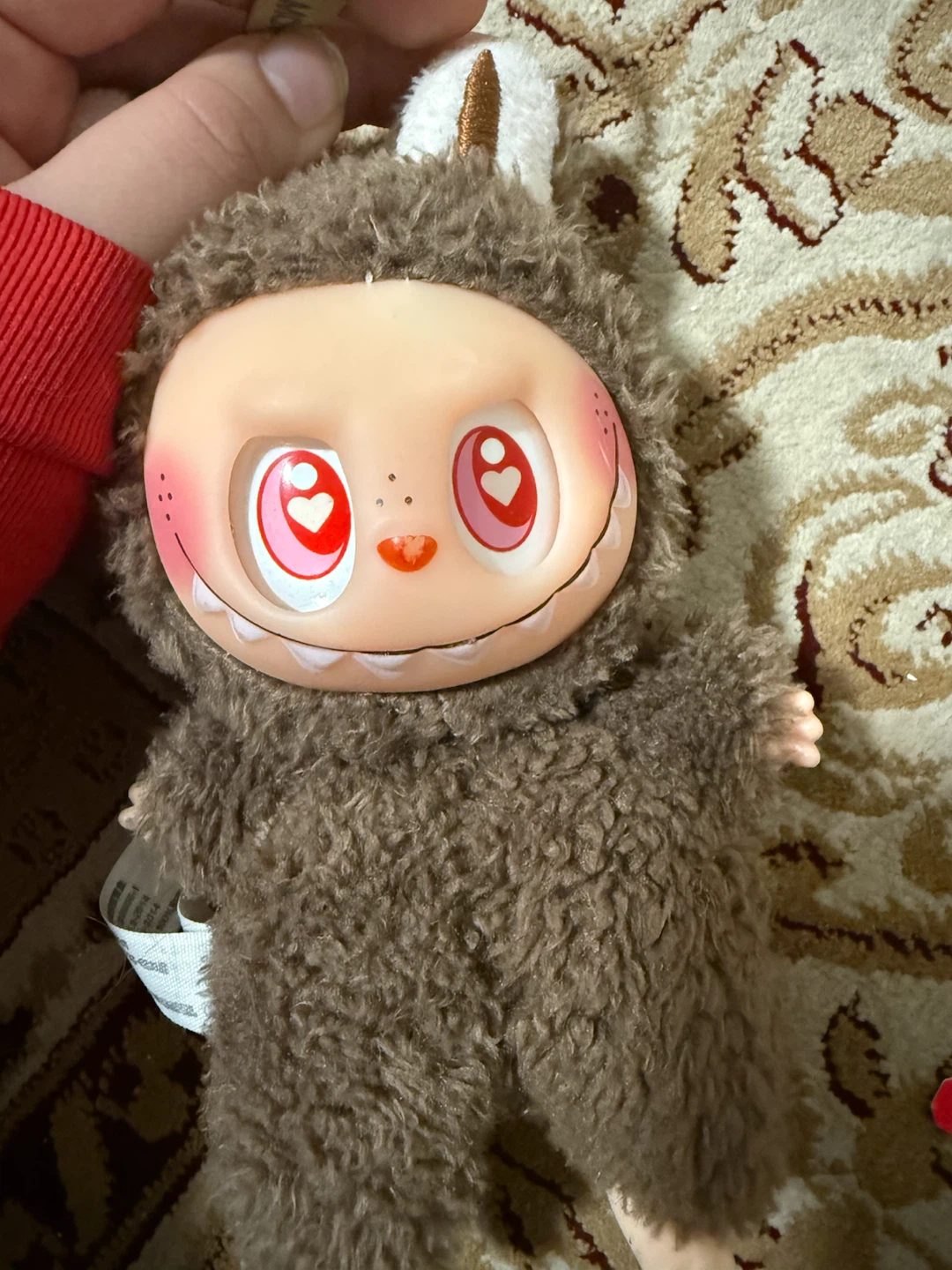 Pop Mart The Monsters Plush Keychain with heart eyes