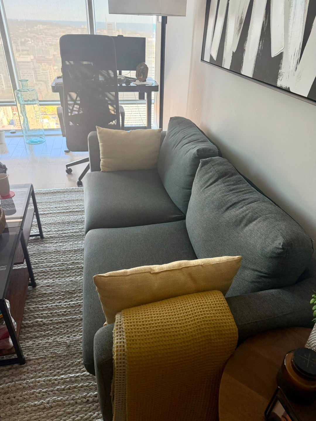 Structube Falcon 3-Seater Sofa – Dark Grey, Great Condition - photo 4