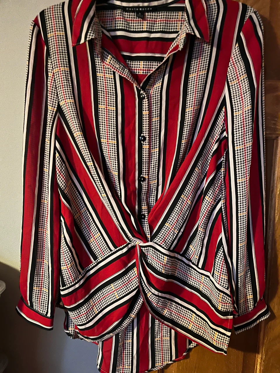 Haute Monde Button-Down Shirt, Size S