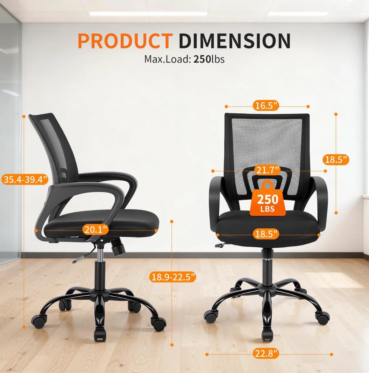 Black Ergonomic Mesh Office Chair - photo 2