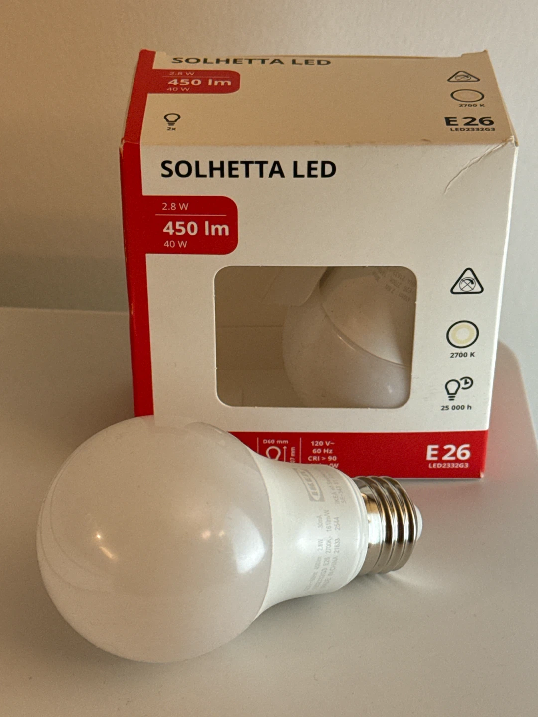 IKEA Solhetta LED Bulb E26 450 lm