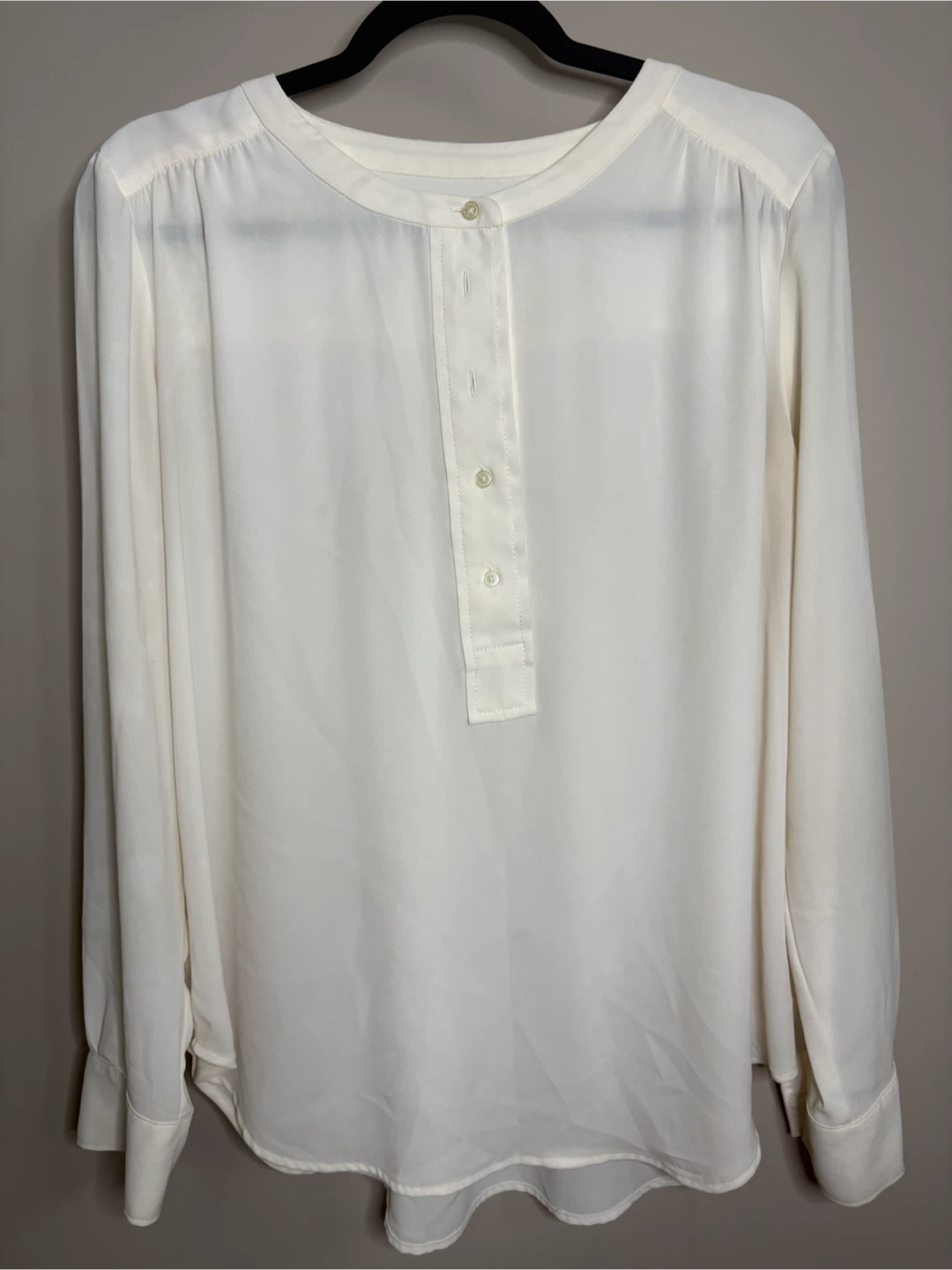 Ann Taylor White Button-Front Blouse