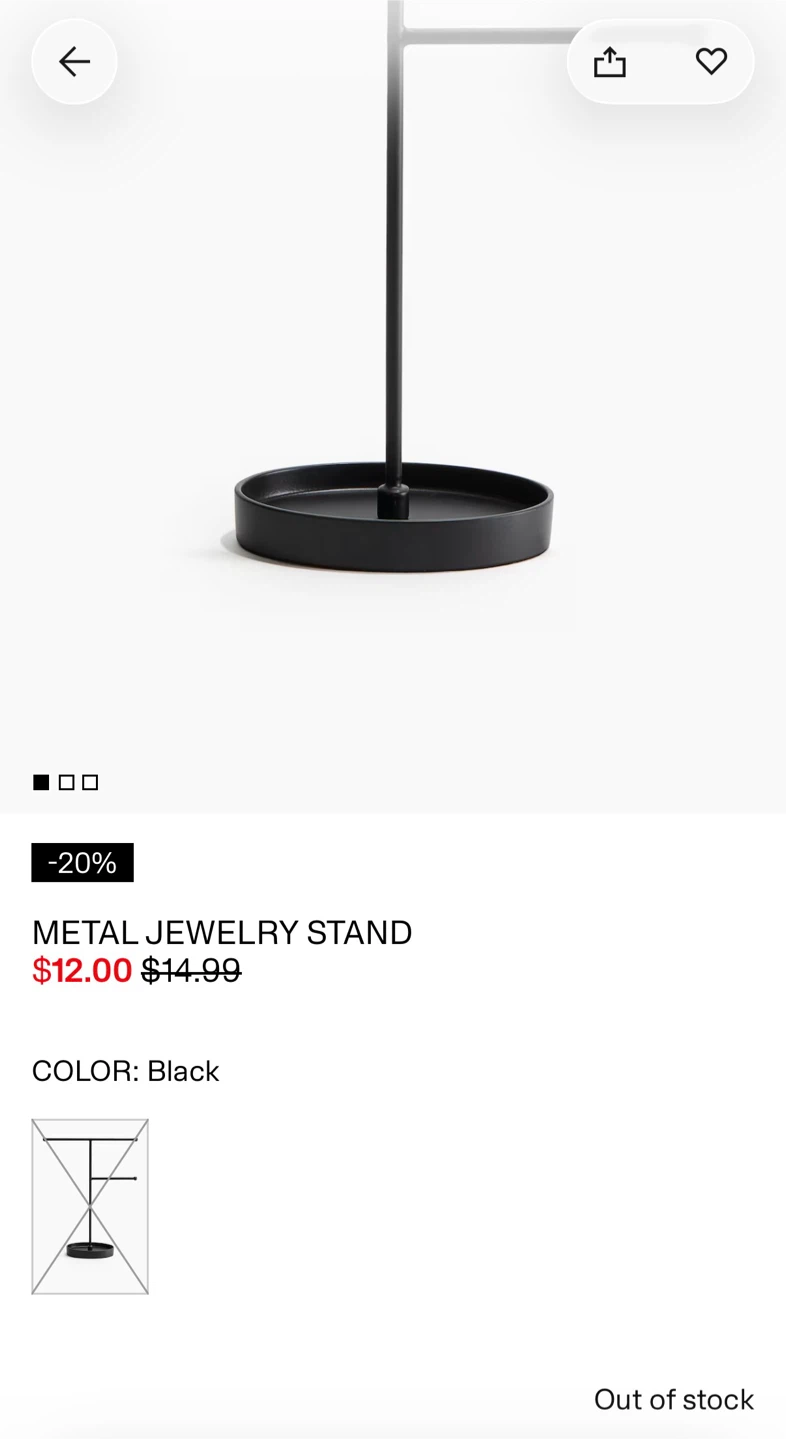 H&M Black Metal Jewelry Stand - photo 2