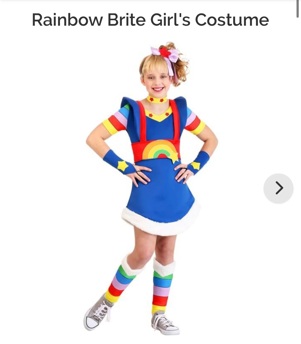Rainbow Brite Halloween Costume Girls Size 4 / XS + Wig + Purse - photo 2