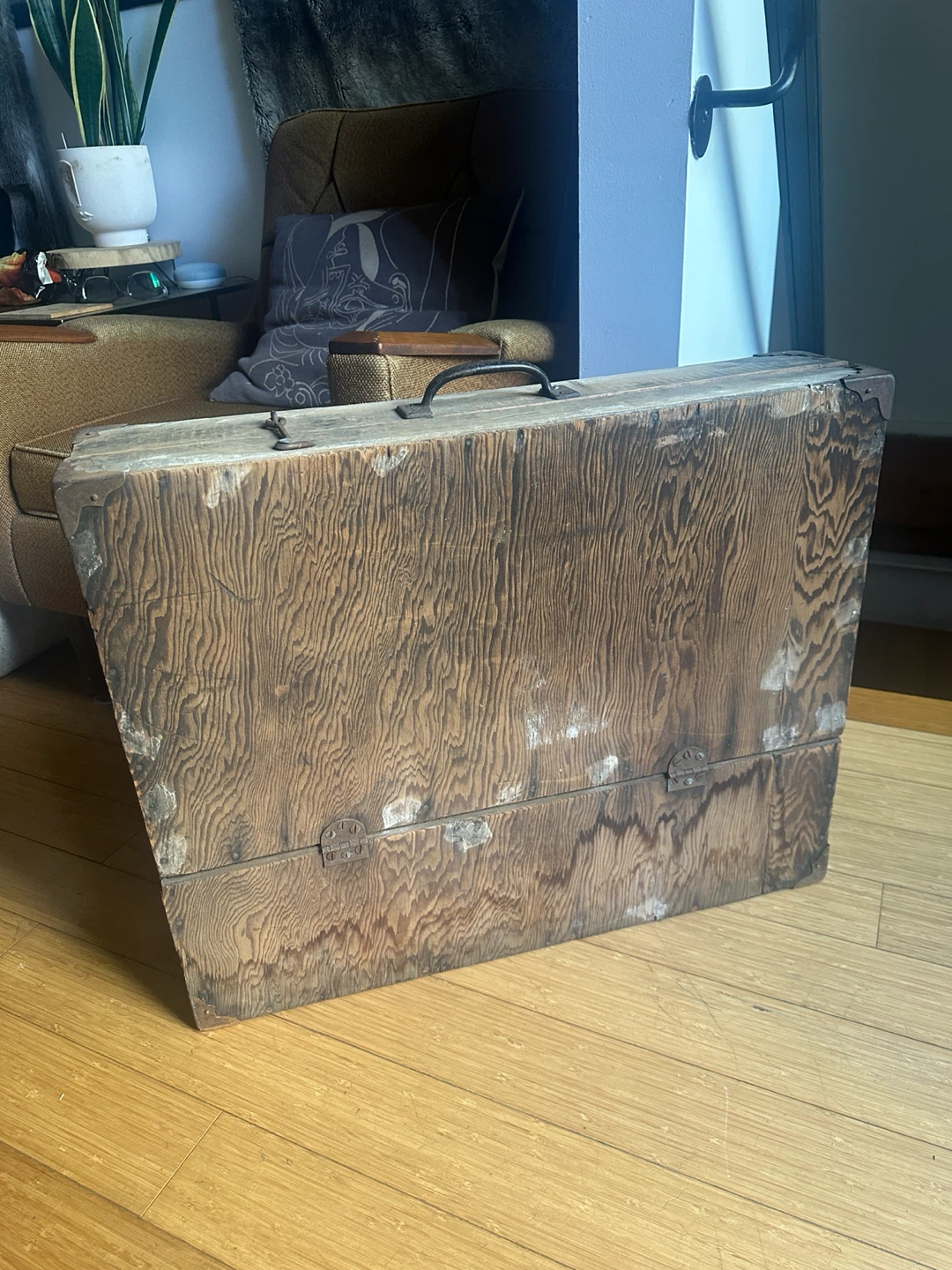 PRIMITIVE ANTIQUE CARPENTERS TOOL BOX VINTAGE WOOD CRATE - photo 2