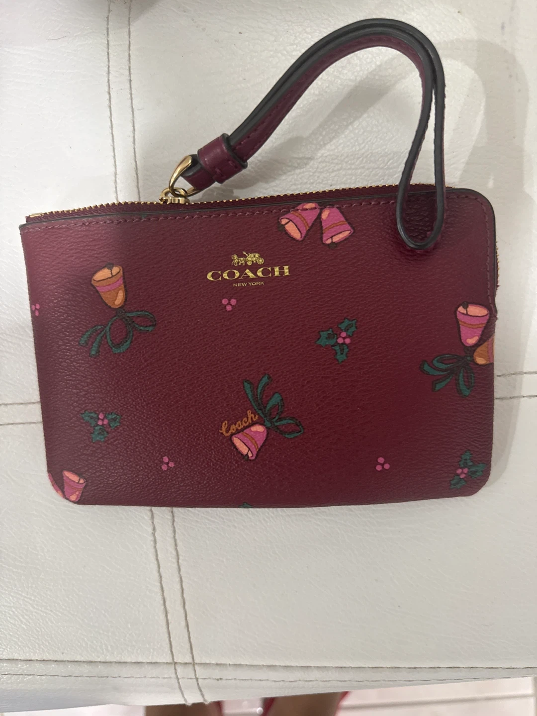 Coach Holiday Print Wristlet