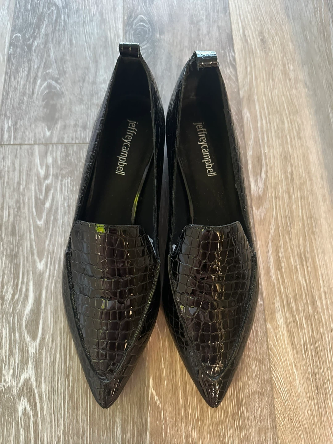 Jeffrey Campbell Black Croc Loafers