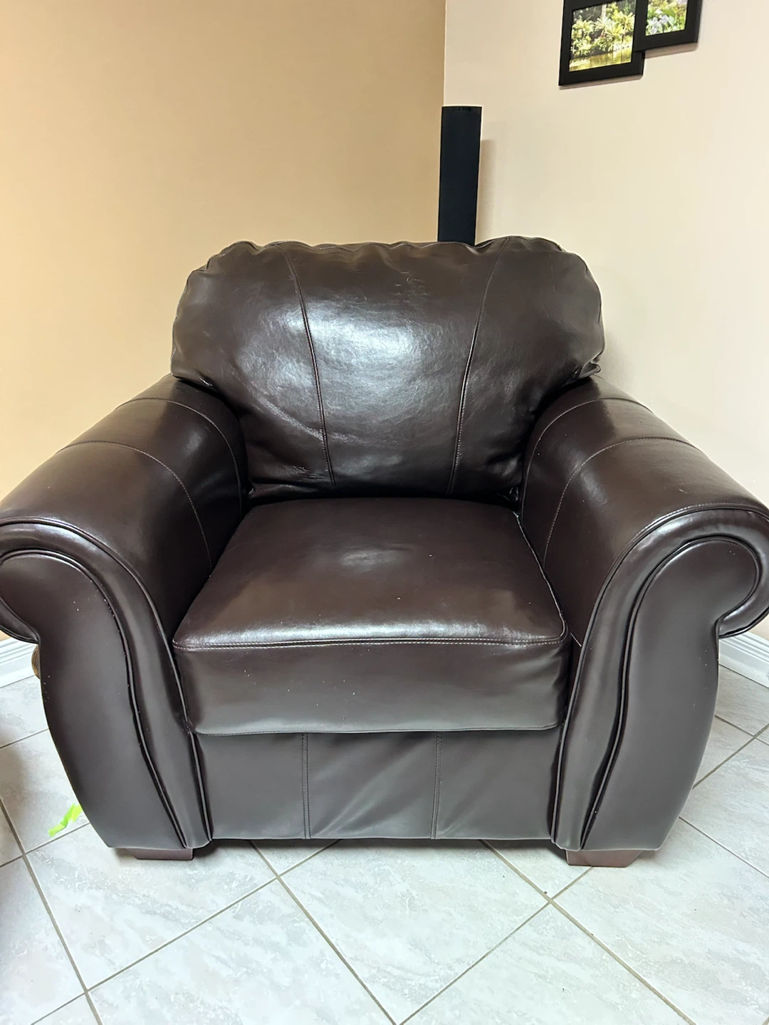 Brown Faux Leather Chair