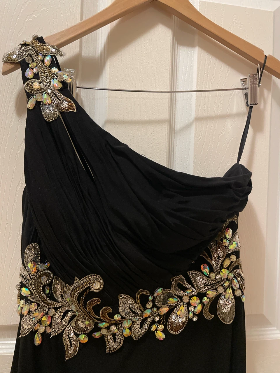 May Queen Couture Black Gown, Size 8, Excellent to Like New - photo 3