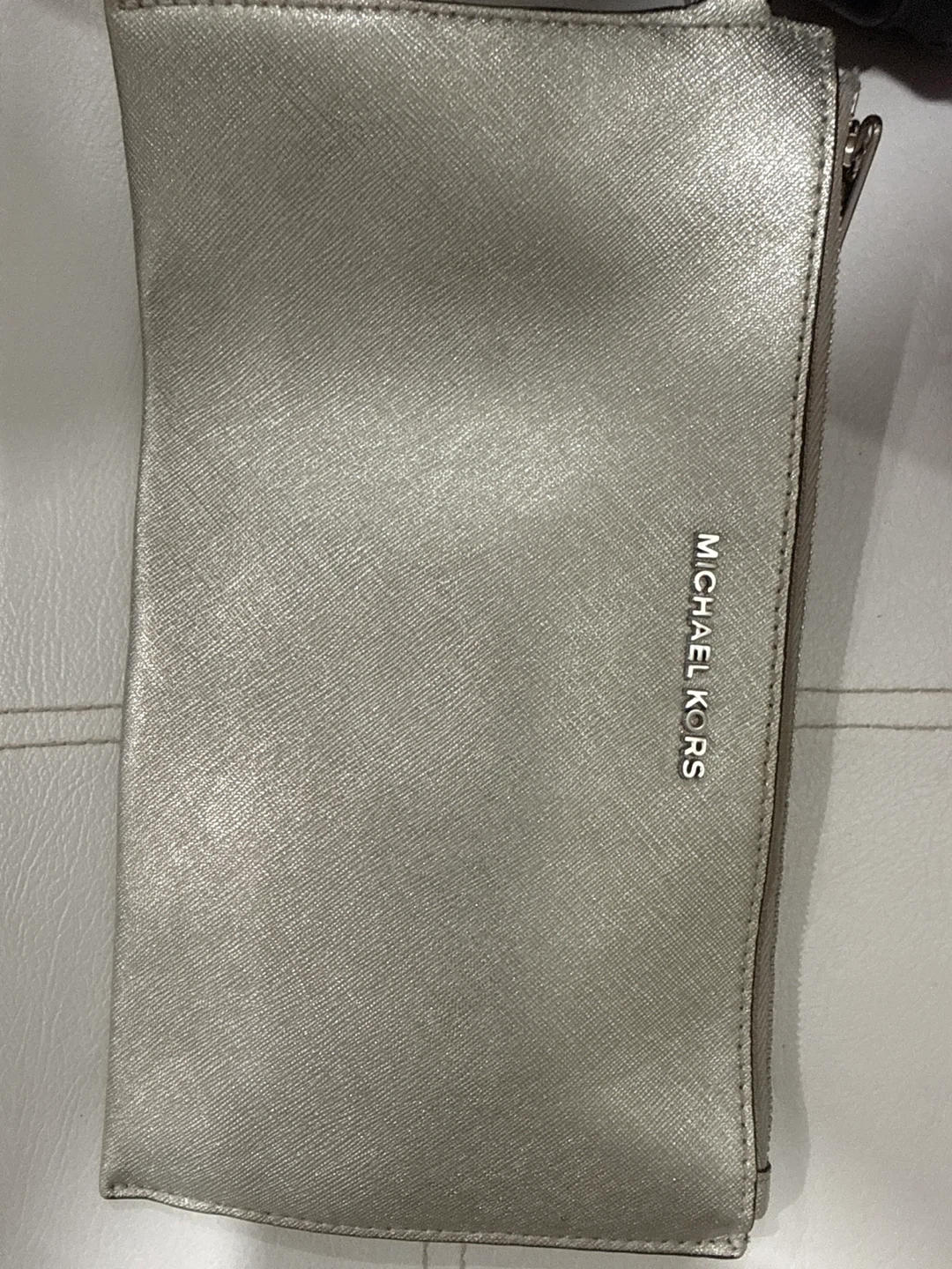 Michael Kors Metallic Silver Wristlet